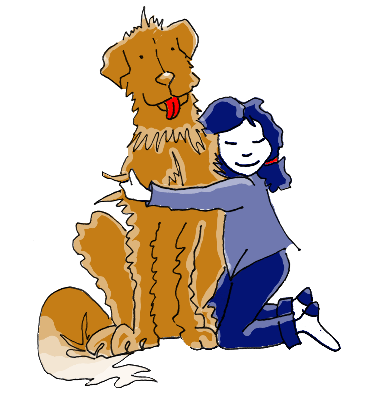 Chien avec sa propriétaire
